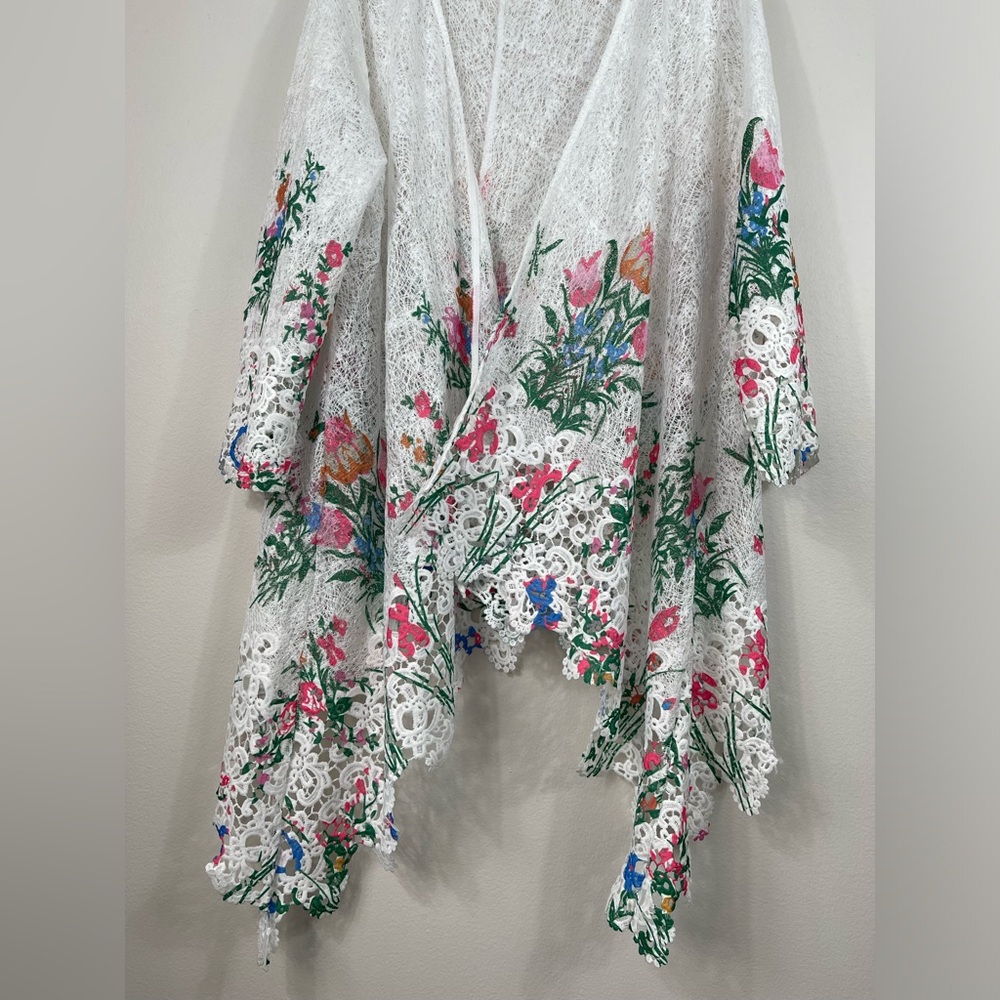 Draper's & Damon's Floral Lace Kimono Cardigan Events Summer Plus Size 2X - Picture 4 of 13